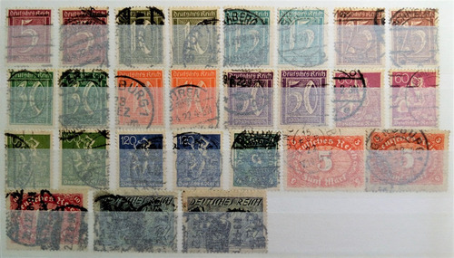 Alemania Reich, Lote 26 Sellos Numerales 1921 Usados L15181
