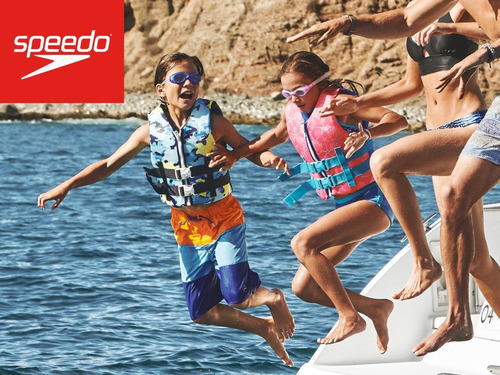 Speedo Chaleco Salvavidas Niñas Rosa/celeste 30-50 Libras.