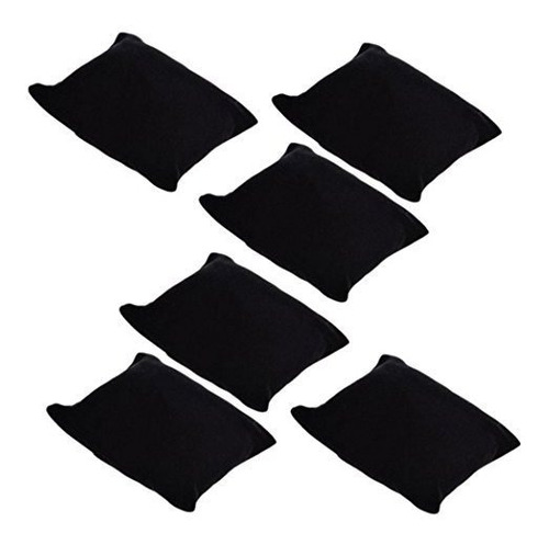 Jumuu - Juego De 6 Fundas De Almohada De Terciopelo Negro (n