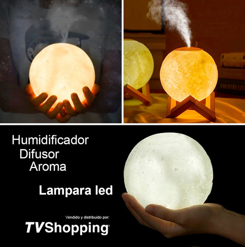 Humidificador Lámpara Planetas Difusor 2 Modos 3 Colores Tvs