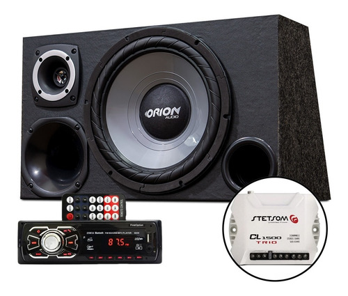 Kit Som Caixa Trio Sub 12 Leson Aparelho Bluetooth Stetsom