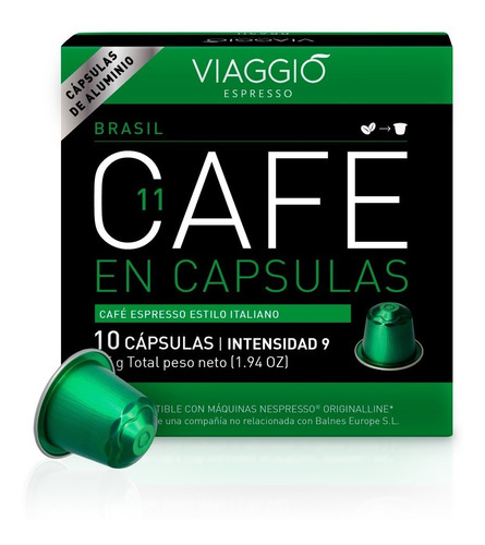 Cápsulas Café Viaggio Brasil - Nespresso Compatibles