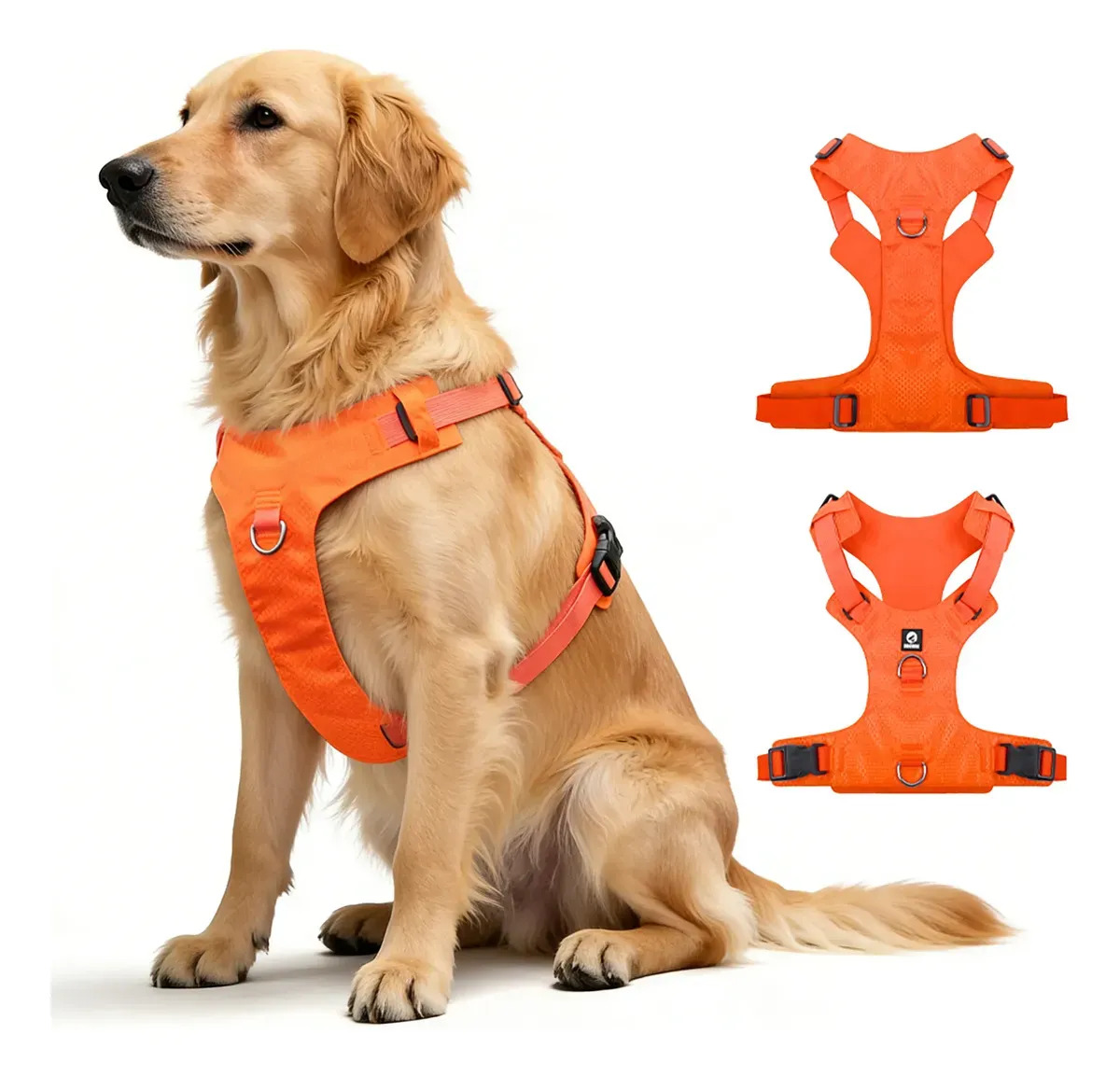 Arnés Chaleco Perro Ligero Fresco Antitirones Ajustable Naranja S