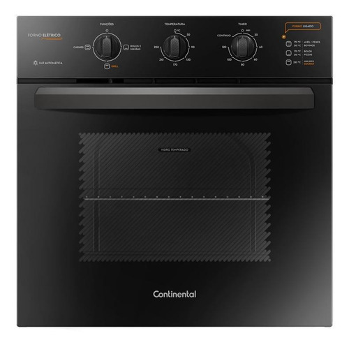 Horno De Empotrar Eléctrico Continental Oc8ep 75l Negro 220v