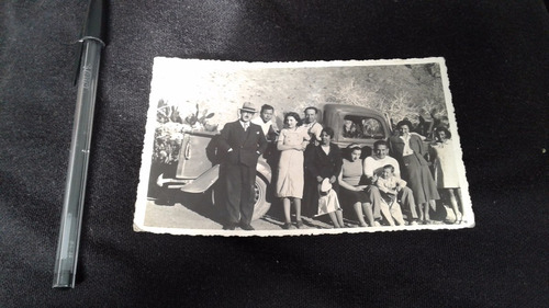Foto Antigua 1938 Familia Junto A Camioneta