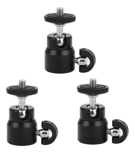 Set 3 Mini Ball Head Metálico Para Fotografía Rosca 1/4 V2