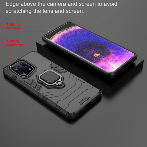 Funda Uso Rudo Carcasa Para Oppo Find X5 +mica Negro Oppo Find X5