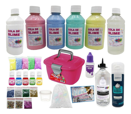 Kit Completo Para Fazer Todo Tipo De Slime Com Maleta