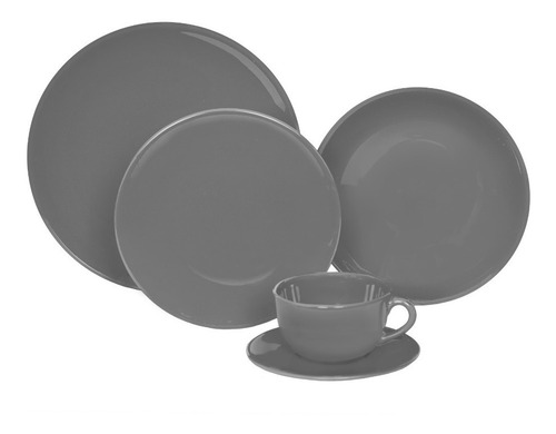 Juego Vajilla X30 Unni Grey Para 6 Per Platos Y Te Oxford C