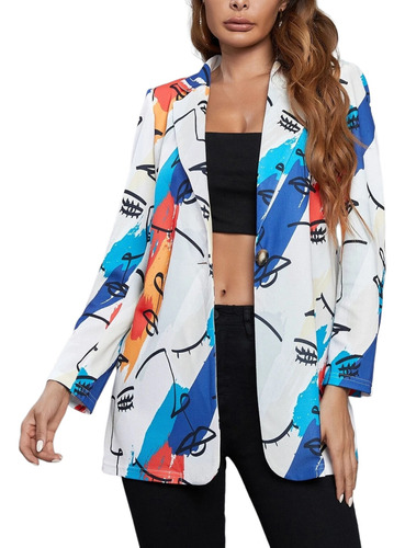 Blazer De Mujer Con Estampado De Dibujos Animados De Moda Ca