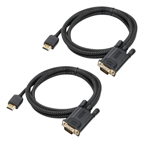 Femoro Paquete De 2 Hdmi A Vga, Cable Hdmi A Vga De 6 Pies .