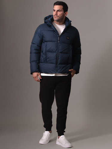 Parka Con Gorro Quilt Puffer Azul Calvin Klein