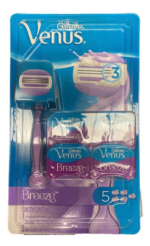 Kit Gillette Venus Breeze Afeitadora Recargable +5 Repuestos