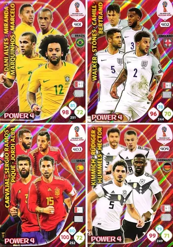comprar Cards - Copa 2018 - Power 4 - Coleção Completa - 5 Cards