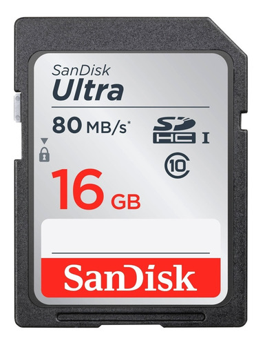 Sandisk Memoria 16gb Ultra Sdhc Uhs-i Full Hd Video Class 10