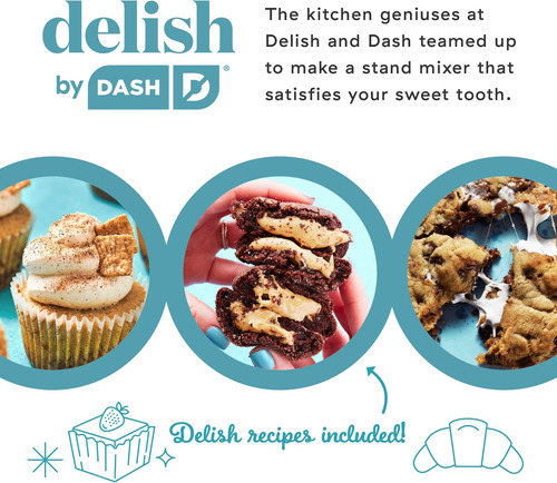 Dash Delish By Dash Compact Standmer, 3.5 Quart Con Batidore