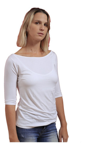 Remera Cuello Bote Térmica Antibacterial Bambu Protección Uv