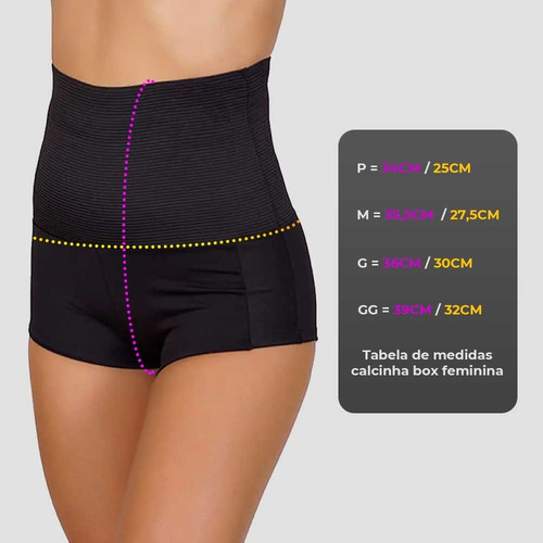Imagem 5 de 5 de Calcinha Box Seca Barriga Corpo Modelado Com Compressao