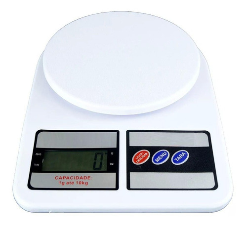 Balança Eletrônica Digital De Cozinha Pesa De 1gr Até 10kg Cor Branco Capacidade Máxima 10 Kg