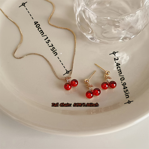 Conjunto De Joyería Para Mujeres 3pcs - Collar Con Colgante