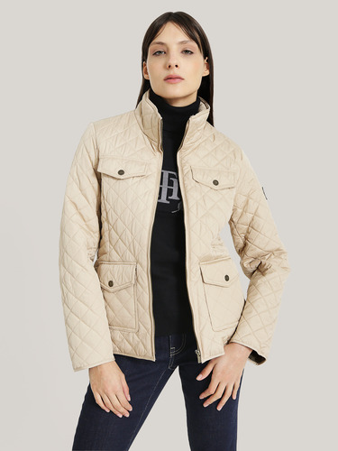 Chaqueta Acolchada Con Cierre Beige Tommy Hilfiger