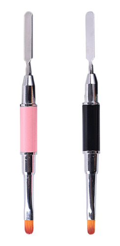 Cepillo De Uñas De Doble Cara Push-up Pen Con Espátula