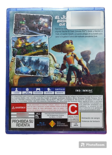 Ratchet And Clank Ps4 Hits Sellado Prohibida Su Reventa (Usado)