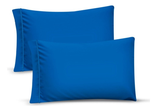 2 Fundas De Almohada Estándar Koala - Color Color Azul Francia Liso