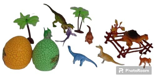 Set Juguete De Dinosaurio + Dos Huevos Juego Para Niños