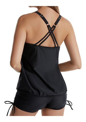 Imagen 2 de 2 de Tankini Traje De Baño Short Tiro Alto Sport Colores