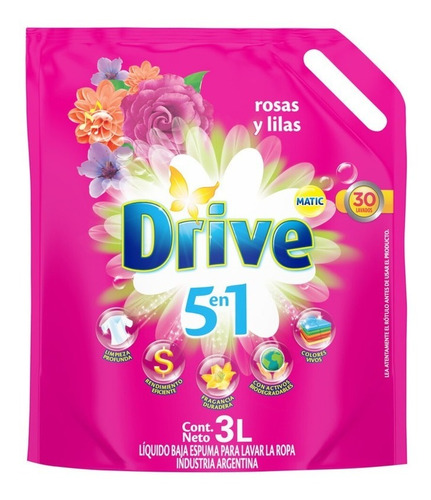 Jabón Líquido Drive Matic Rosas Y Lilas 3l
