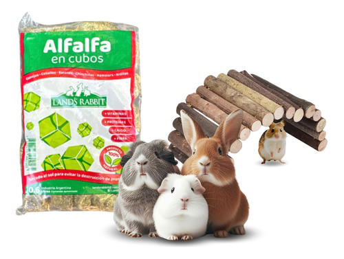 Alfalfa Cubos Cobayos Conejo Chinchilla Hamster Jerbos X 1