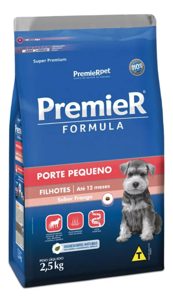 Ração Premier Super Premium Filhote Raças Pequenas Sabor Frango 2,5kg