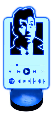 Lámpara De Mesa Arctic Monkeys Spotify Base Madera