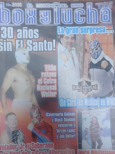 Revista Box Y Lucha N° 3166 30 Años Sin El Santo 2014