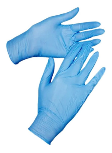 Luvas descartáveis Bompack Procedimento cor azul tamanho  P de nitrilo x 100 unidades 