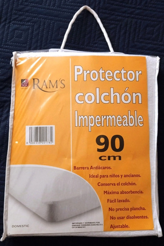 2 Protectores De Colchón 1 Plaza (90 Cms) Impermeable 