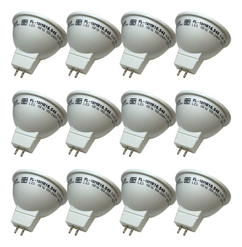 12 Focos Led Mr16 4.5w (50w) Gu5.3 Spot Apertura 38° Illux Luz Neutra (4000°k)