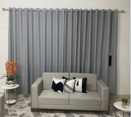  Kaluros Blackout de 280cm x 500cm lisa cor cinza - unidade de 1