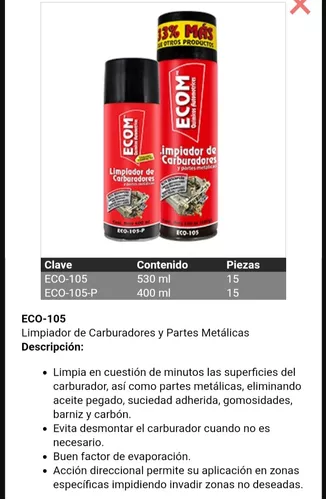 ECO-105 Limpiador carburador (Carbuclean) 530ML – Refaccionaria