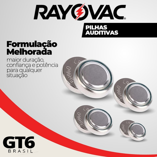 60 Pilhas Auditivas Rayovac Tamanho 312