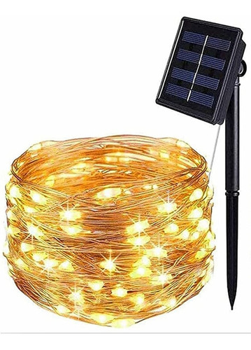Imagen 1 de 5 de Tira Luces Led Decorativas Tipo Alambre 50 Led- 5mts Solares