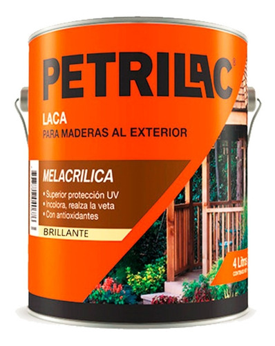 Laca Melacrilica Petrilac X 4 Lts. Filtro Uv Int Ext Madera