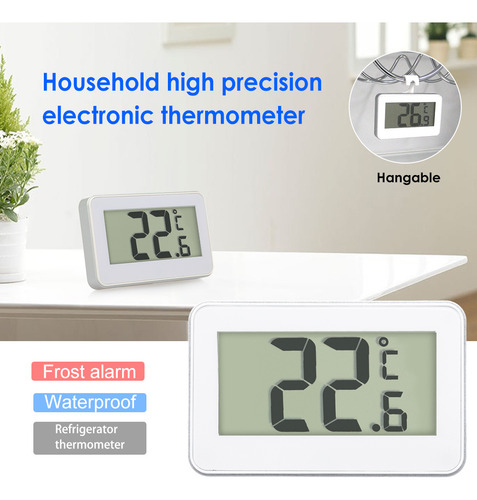 Termómetro Digital Lcd Para Nevera Con Soporte Y Alerta De E