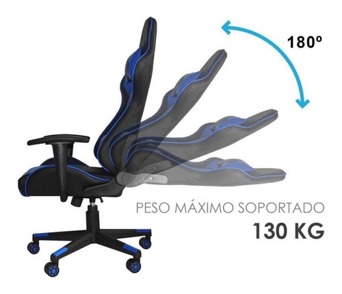 Imagen 7 de 8 de Silla Gamer Gaming Consola Pc Ergonomica Reclinable Lumbar