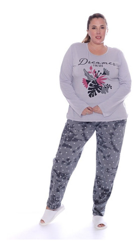 Imagen 8 de 9 de Pijama De Mujer Invierno Talle Grande Art 579