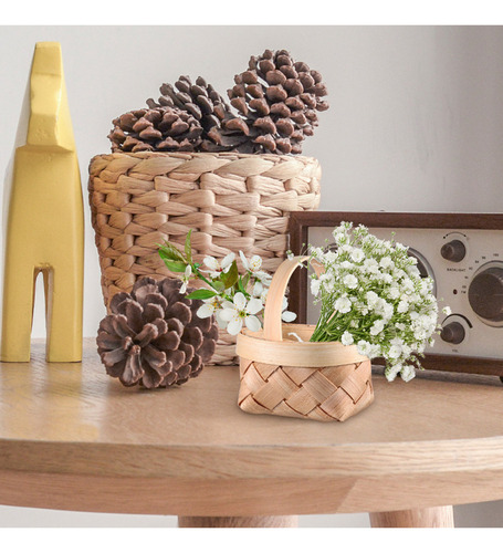 Cesta Pequeña De Mimbre Para Astillas De Madera, 10