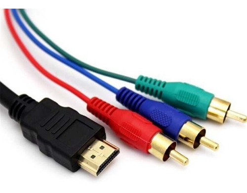 Imagen 2 de 3 de Cable Hdmi A 3 Rca Av Cable De Audio Y Video 1 Mts
