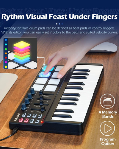 Worlde Panda - Controlador De Teclado Midi De 25 Teclas, Tec