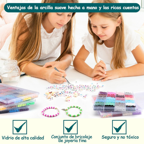 Set De Pulseras Cuentas Para Hacer De Arcilla 120 Colores Y